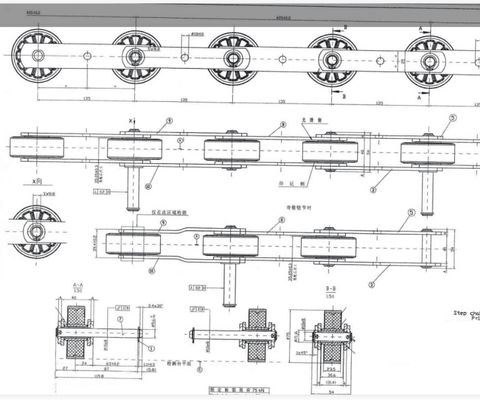 Тяговая цепь Thyssen (h1=25мм, h2=30 мм, ролик 75 мм, d3=10 мм)
