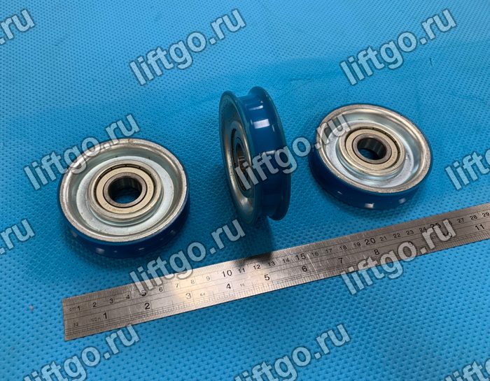 Ролик OTIS 85х20-6204Z (синий, d20мм) // Ролик подвеса дверей кабины/шахты Otis EUROPA D=85, d=20, h=20,5