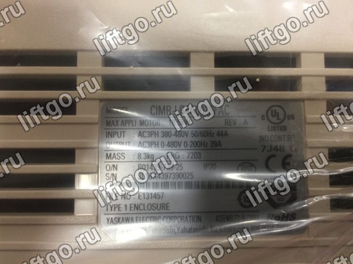 Частотный преобразователь YASKAWA L1000A CIMR-LB4A0039FAC 18,5 кВт REV:A
