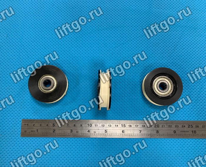 Ролик подвеса створок OTIS двери PRIMA и AT120 PAX D=56мм, B=10мм, H=16мм // Ролик 56х16-6201Z (метал)