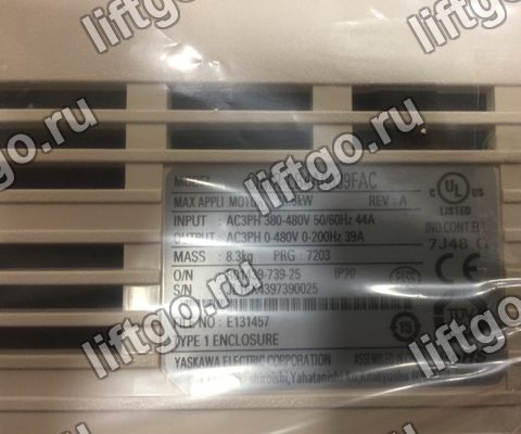 Частотный преобразователь YASKAWA L1000A CIMR-LB4A0039FAC 18,5 кВт REV:A