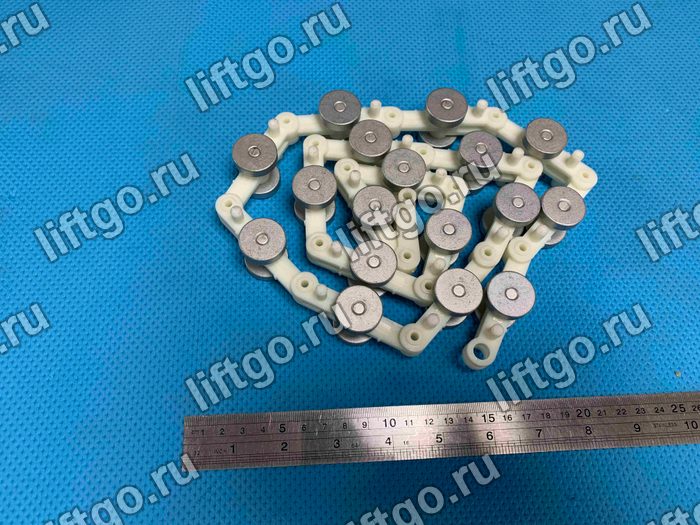 Цепь отклоняющая торца балюстрады, XIZI OTIS, 17 пар роликов (необслуживаемая)  / Обводная цепь