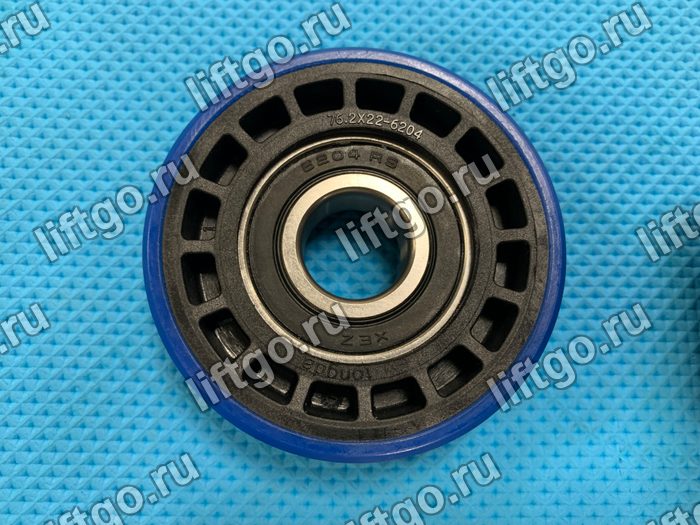 Ролик ступени 76х22-6204RS (синий)